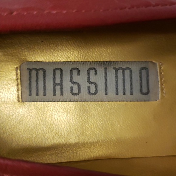 Massimo Red Leather square toe, block heels, 8.5 - Picture 4 of 14